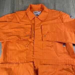 Vintage Walls Master Made Long Sleeve Orange Solid Coveralls Jumpsuit 56 Tall